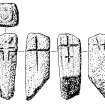 Publication drawing; burial ground, Cladh a' Bhile, Ellary, carved stone (13).