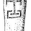 Publication drawing; cross-marked stone, Duntaynish.