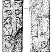 Publication drawing; cross-marked stone, Kilmory Oib