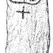 Publication drawing; cross-marked stone, Leac an Duine Choir.