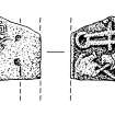 Publication drawing; Meigle No.8, fragment of a cross-slab found outside the museum building in 1889