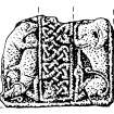 Publication drawing: Meigle No. 15, bottom part of a cross-slab formerly built into the wall of the old church