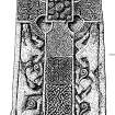 Publication drawing; St Madoes No. 1 (now in PMAG), cross-slab from the burial-ground of the parish church. 