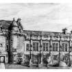 South Elevation from pencil sketch by W F Lyon