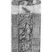 Drawing of Nigg Pictish cross-slab. (Reverse)
