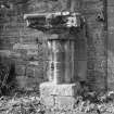 View of architectural fragments in N wall of walled garden, 
Arthurstone House.