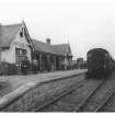 Fortrose Station.
General view with train waiting at platform.