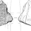 Drawing of rune inscribed cross-head, St Marnock's Chapel, Bute (no.13).
Now in the National Museums of Scotland, IB 93.
