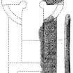 Digital copy of drawing of reconstruction of cross-slab (fragments nos 1, 2, 3).