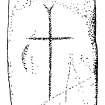 Digital copy of drawing of cross-incised slab, Elgol, Skye.