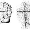 Digital copy of drawing of cross-incised stone, Cill Ashaig, Skye, with detail.