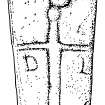 Digital copy of drawing of cross-marked grave slab (no.2).