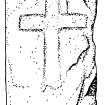 Digital copy of drawing of cross-marked slab, Ballevoulin, Glen Fruin.