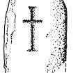 Digital copy of drawing of cross-marked stone, Berneray, Barra.