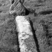 St Blane's, Kingarth. Cruciform grave-marker (no.15) and grave slab.