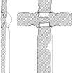 Iona, St Oran's Cross.
Plan of front sections showing reconstruction.