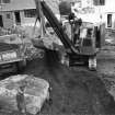 Mechanised equitment in use at Hillpark construction site. 
Page 6. Mactaggart and Mickel  1955 album.