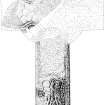 Iona, St Matthews Cross.
Drawing showing partial reconstruction of E face.