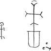 Tarbert, Gigha. 'Holy Stone', group of early Christian incised symbols.
Published as Fig.160, p.156, RCAHMS 1971.
