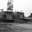 Port Glasgow, Lamont's Castle Yard
View looking NW of small ferries under construction