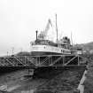 Port Glasgow, Lamont's Caste Yard
View looking SE of Paddle Steamer Waverley on slip