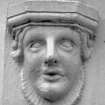 House at corner of The Square and School Street, Bowmore, Islay.
Detail of hoodmould corbel, believed to be likenesses of wife of James Mutter.