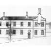 Photographic copy of drawing showing Front Elevation of George Heriot's Hospital School-attributed to Alexander Black