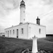 Scan of D 34175. Barns Ness lighthouse, E Lothian. View from SW showing keeper's house and sundial.