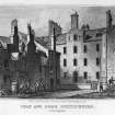 Engraving of Chessel's Court from North West, insc: 'Drawn Endd. & Pubd. by J. & H.S. Storer, Chapel Street, Pentonville, Dec, 1, 1819.  Deaf and Dumb Institution (Canongate)'