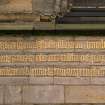 King's College Chapel.
Detail of inscription on west gable.