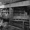 Bellshill, Clydesdale Street, Clydesdale Tube Works, interior
View showing furnace from tapping bay in open hearth melting shop