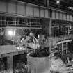 Bellshill, Clydesdale Street, Clydesdale Tube Works, interior
View showing tapping furnace in open hearth melting shop