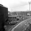 Bellshill, Clydesdale Street, Clydesdale Tube Works
View looking N showing train of charge wagons on rail approach to open hearth furnace shop