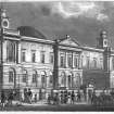 Engraved view of General Register House from South West