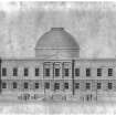 Elevation - Design for repositioning of parapet wall and steps of General Register House