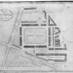 Plan of 'George's Square' in Edinburgh and the surrounding streets. Insc. 'Plan of the New Buildings in Rofs Park. By Jas. Brown Architect. 1779.'