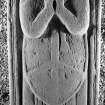 Kilmory, Chapel, Interior
View of medieval effigy with priest's figure