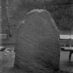 View of N face of the rune-inscribed stone.