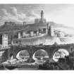 Engraving of North Bridge and Calton Hill from the Mound, Edinburgh. Copied from 'Modern Athens'. Insc. 'North Bridge, Calton Hill, &c. from the Bank of Scotland, Edinburgh. Drawn by Tho. H Shepherd. Engraved by S Lacy'.
