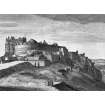 Engraving showing general view of Edinburgh Castle from the east
Copied from 'Maitland's History of Edinburgh'. Insc. 'A Perspective View of the Eastern Side of the Castle. tken in the year 1750. T. Sandby Delin. P. Fourdrinier Sculp.'
