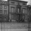 View of front facade showing horse and carriage drawn up outside, insc: 'Royal College of Physicians. Edinburgh.417'