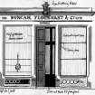 139 Princes Street, photographic copy of sketch elevation of shopfront of Duncan, Flockhart & Co Ltd before alterations by Amercian Express Co.