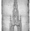 Photographic copy of section of Scott Monument, contract drawing