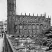 View from south of burial ground and church