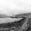 Kinlochbervie, Loch Bervie Harbour
View from NNW showing ENE front of harbour wall with pier in distance