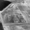 Dumbarnie, oblique aerial view, taken from the W, centred on a cropmark complex and showing cultivation remains in the centre left of the photograph.