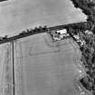 Hawthorndene, oblique aerial view, taken from the SW, centred on the cropmarks of a rectilinear settlement.