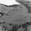 Harran Hill Wood, oblique aerial view, taken from the NNE, centred on cultivation remains, bell pits and coal mines.