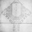 St Stephen's Church. Gallery floor plan.
Insc:'No 6, St Vincent's Church. Plan of Gallery Floor. WH Playfair, Archt. 30. October 1826', 'Now St Stephen's'.
Black ink and colour wash, scale 1":5'.