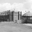 Ochiltree Tileworks
View from SW showing WNW and SSW fronts of rectangular downdraught kiln with beehive kiln behind